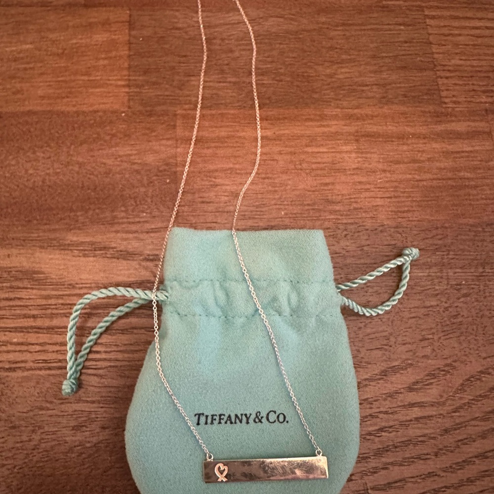 Tiffany & Co. Silver Heart Bar Necklace